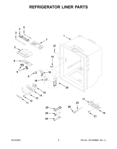 Refrigerator liner parts