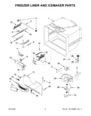 Freezer liner and icemaker parts