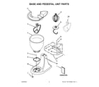 KitchenAid KSM85PSQWH0 base and pedestal unit parts diagram
