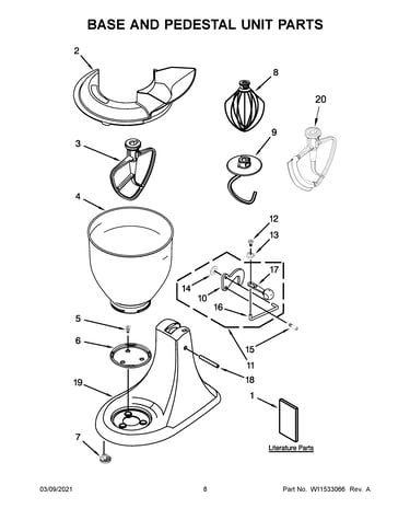 Base and pedestal unit parts