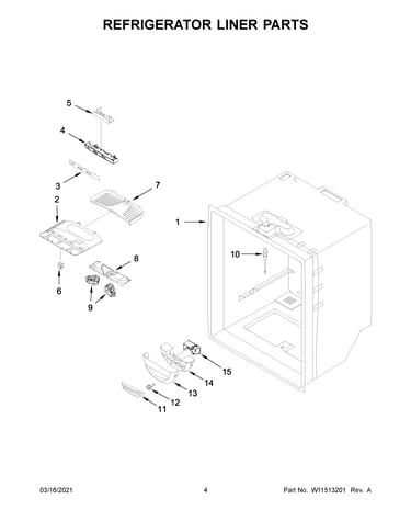 Refrigerator liner parts