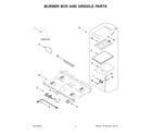 Jenn-Air JGRP536HM01 burner box and griddle parts diagram