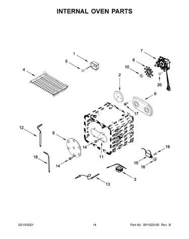 Internal oven parts