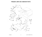 Whirlpool WRF532SMHW02 freezer liner and icemaker parts diagram
