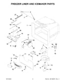 Freezer liner and icemaker parts