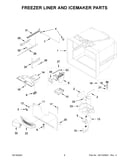 Freezer liner and icemaker parts