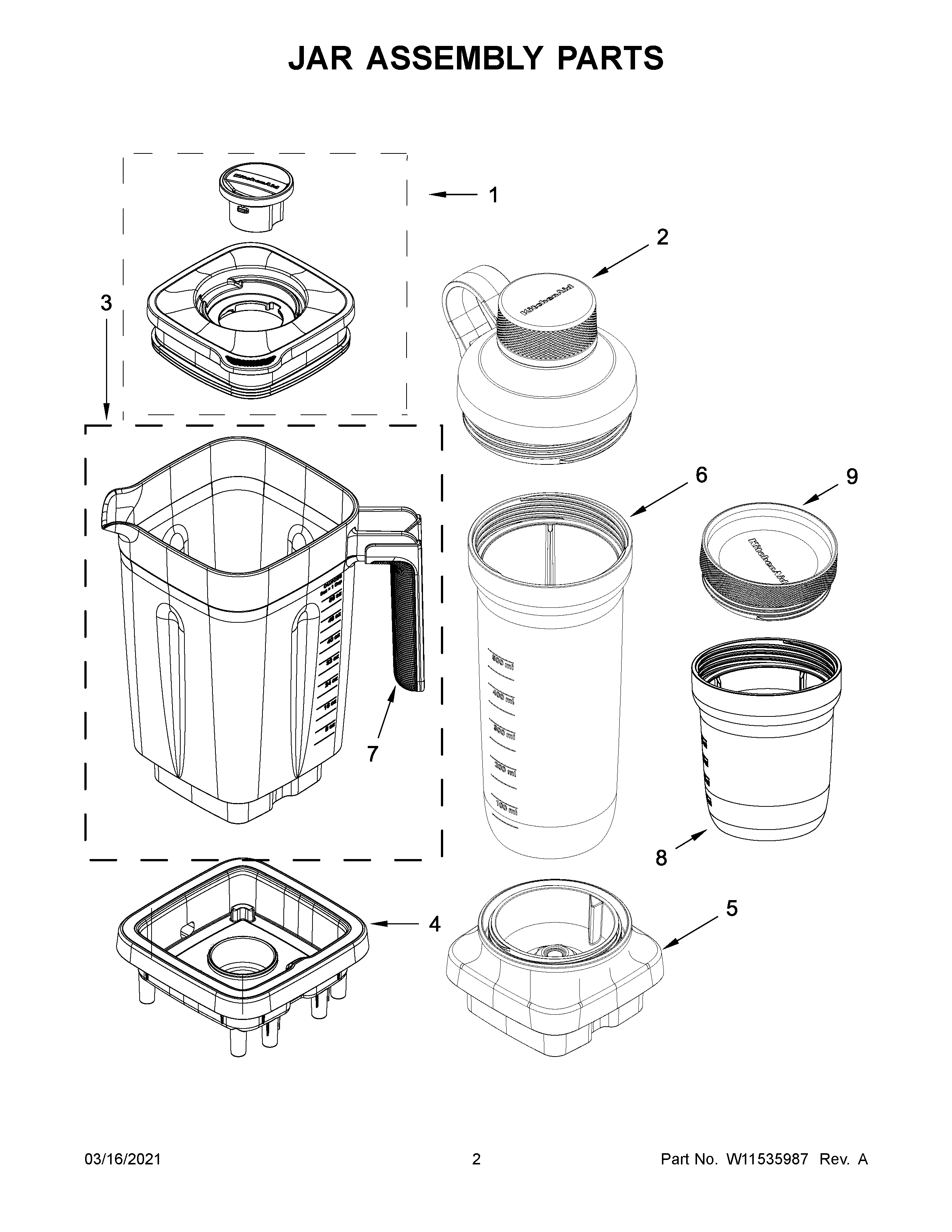Jar assembly parts
