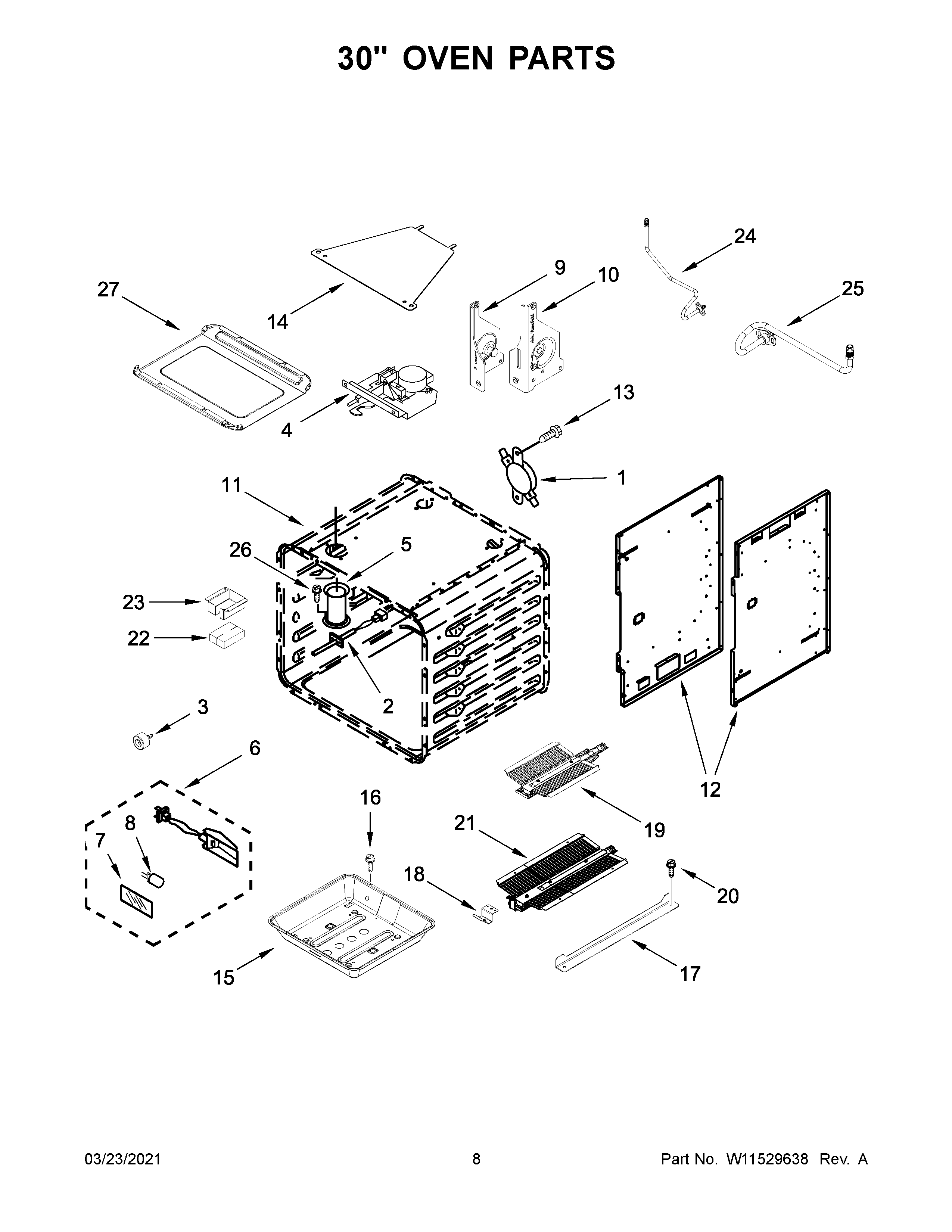 30" OVEN PARTS