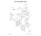 Maytag 4KMVWC440JW1 top and cabinet parts diagram