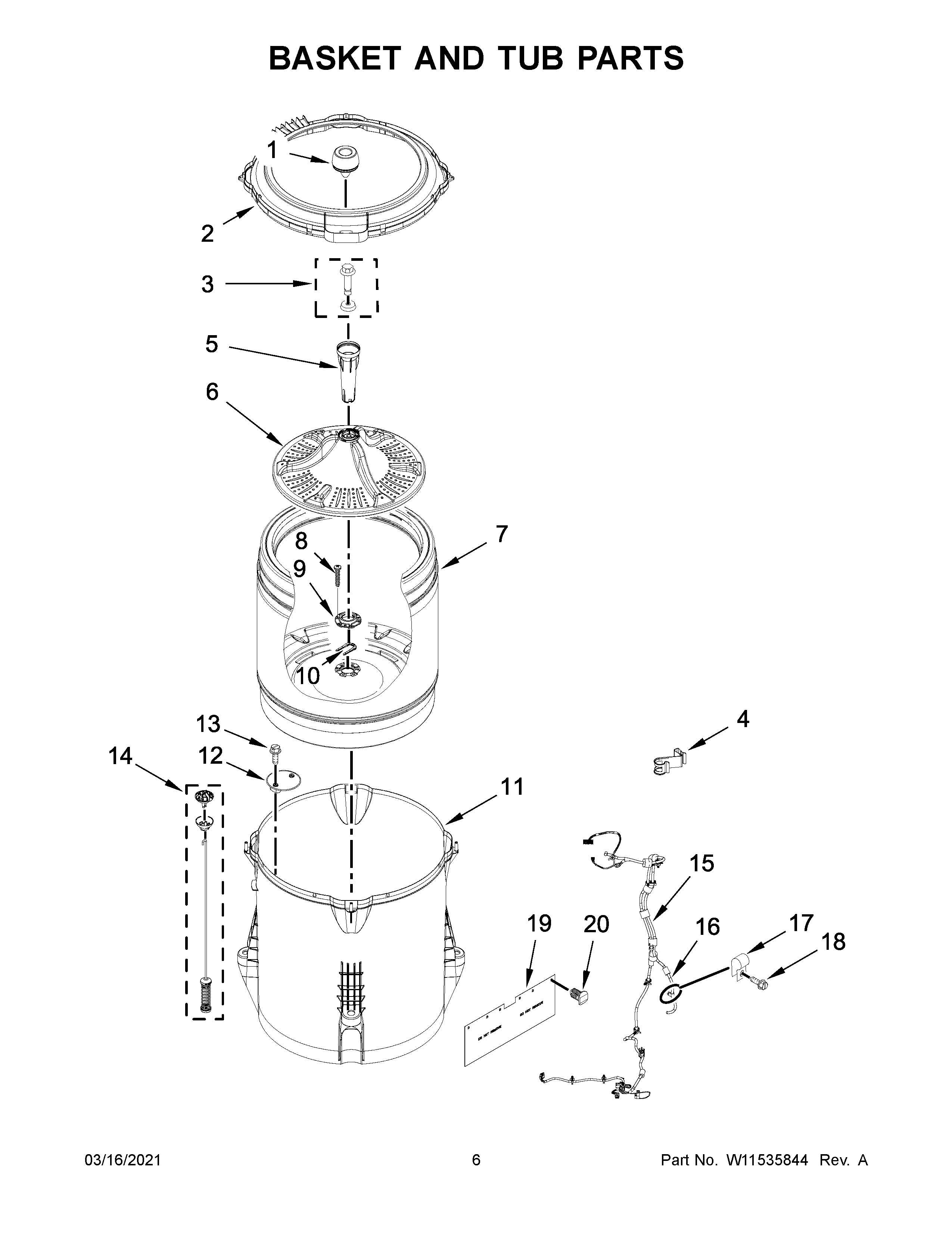 Basket and tub parts