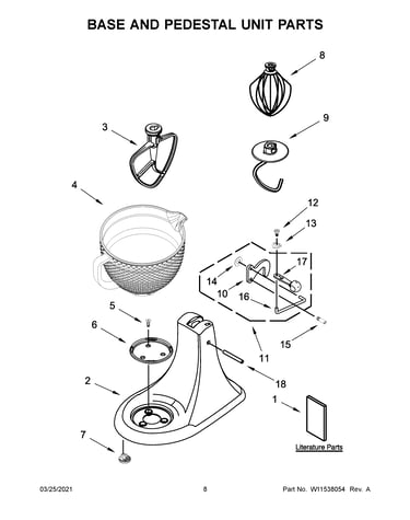 Base and pedestal unit parts