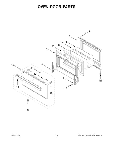 Oven door parts