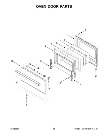 Oven door parts
