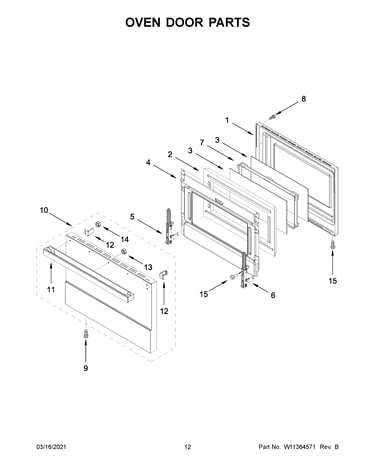 Oven door parts