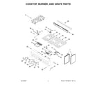 Jenn-Air JGRP436HL01 cooktop, burner, and grate parts diagram