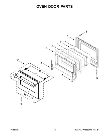 Oven door parts