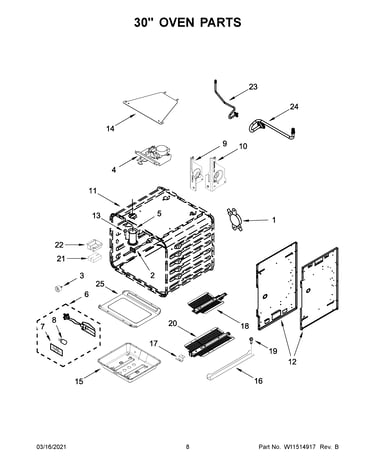 30" oven parts