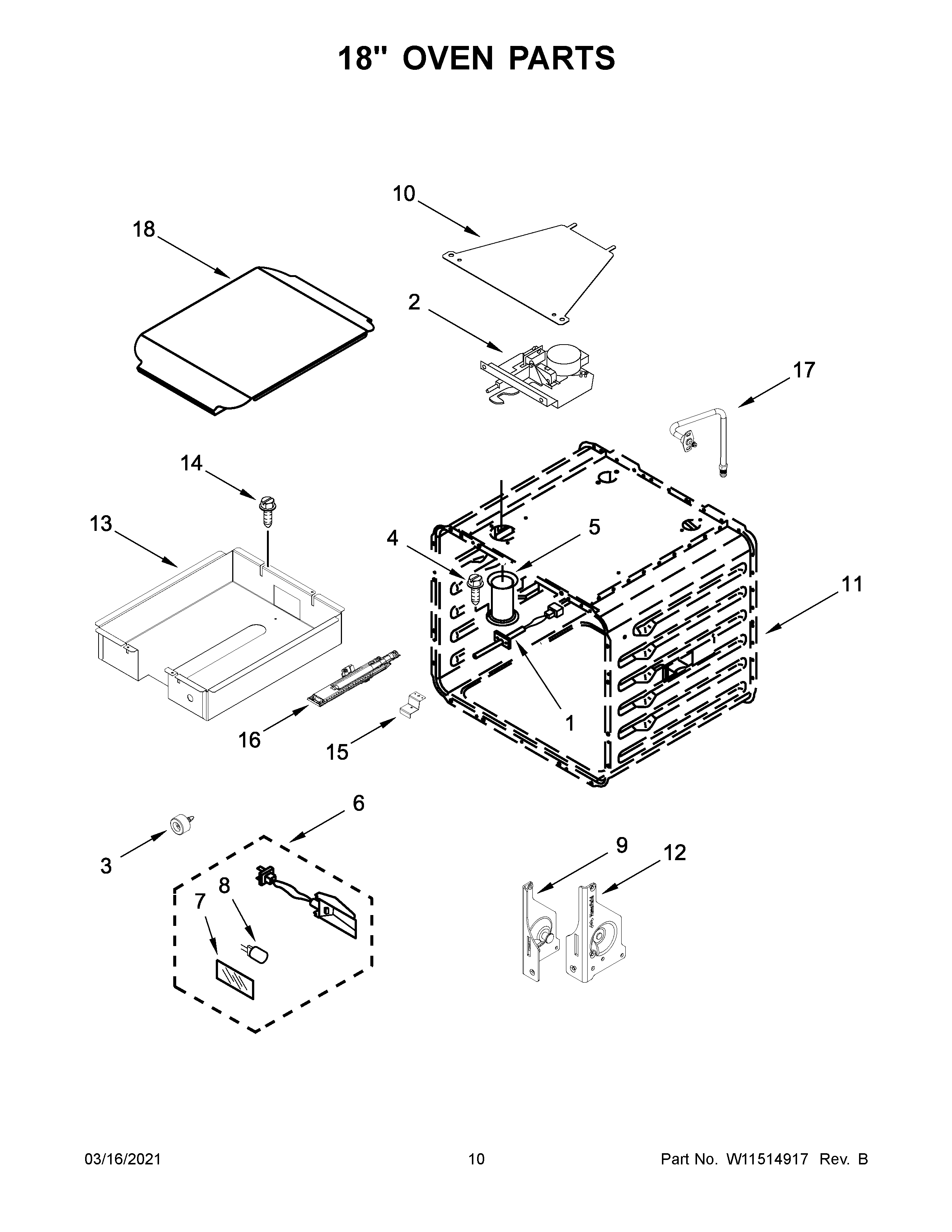 18" OVEN PARTS