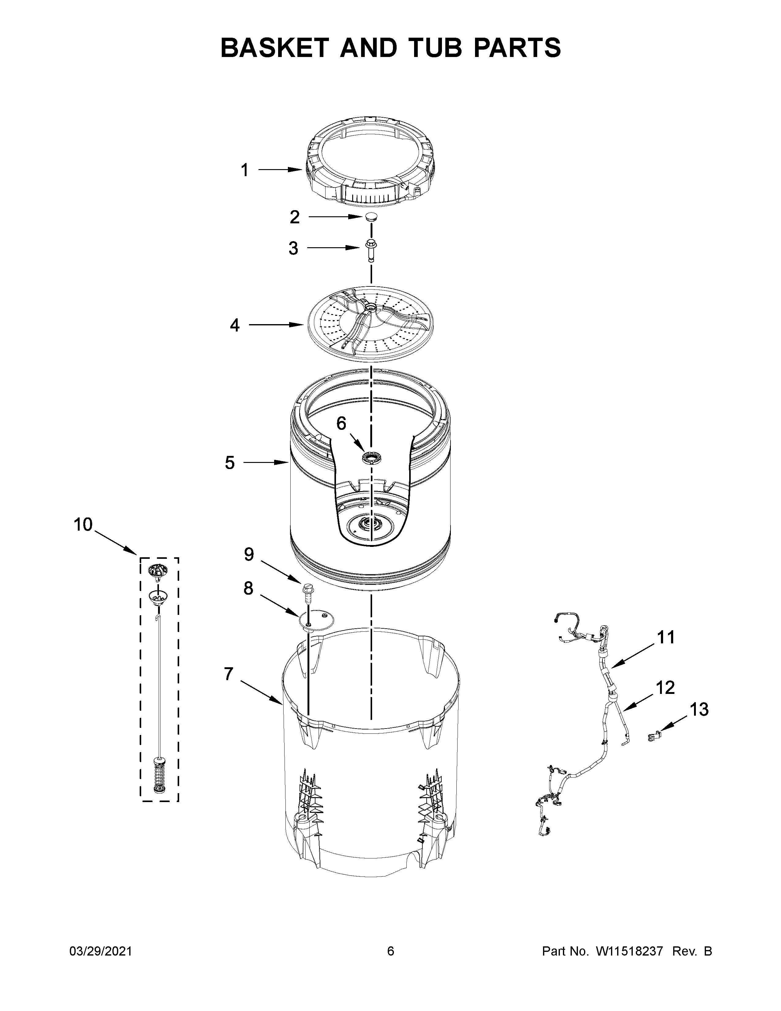 Basket and tub parts