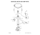 Maytag MVW6200KW1 gearcase, motor and pump parts diagram