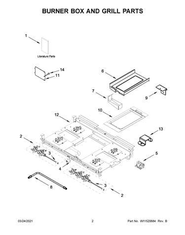 Burner box and grill parts