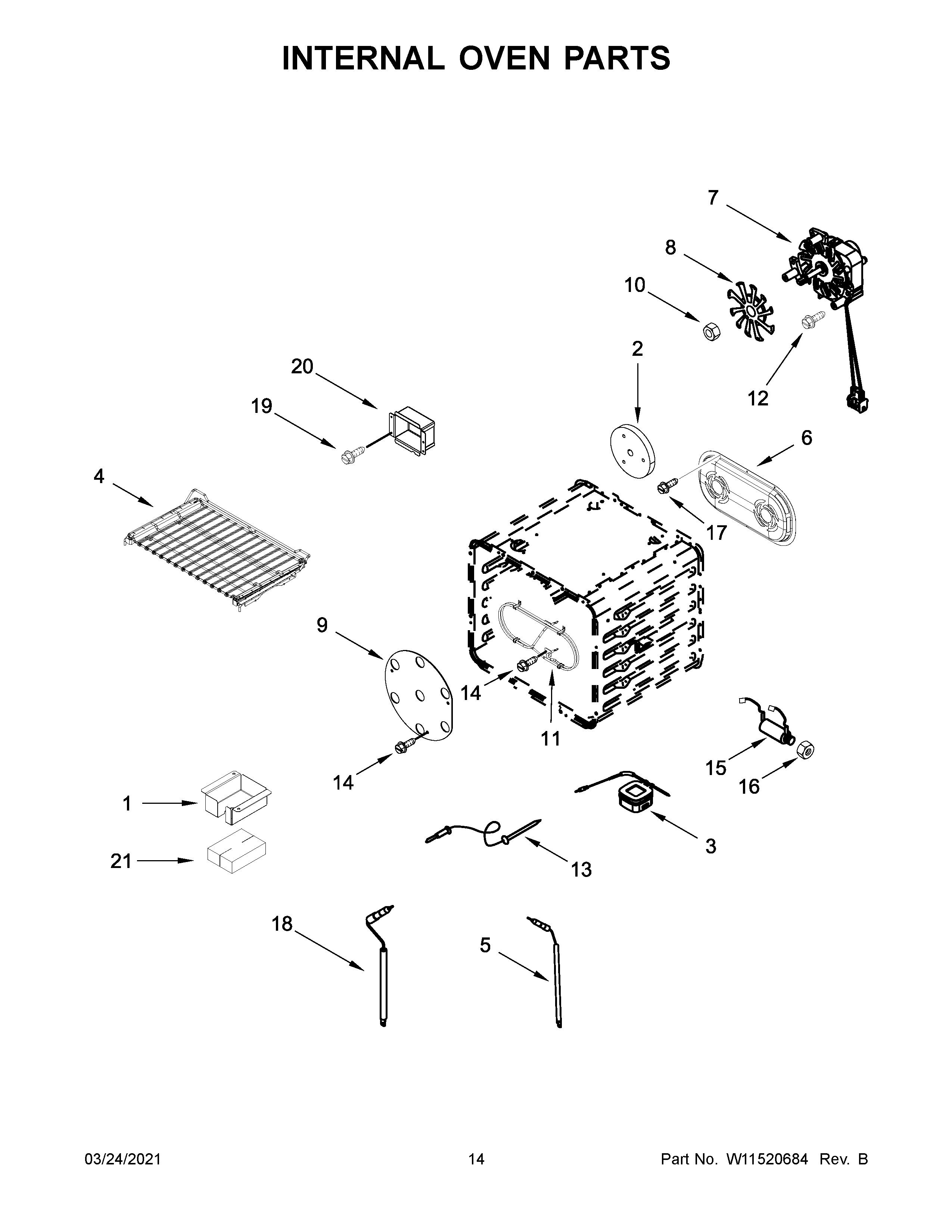 Internal oven parts