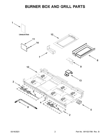 Burner box and grill parts