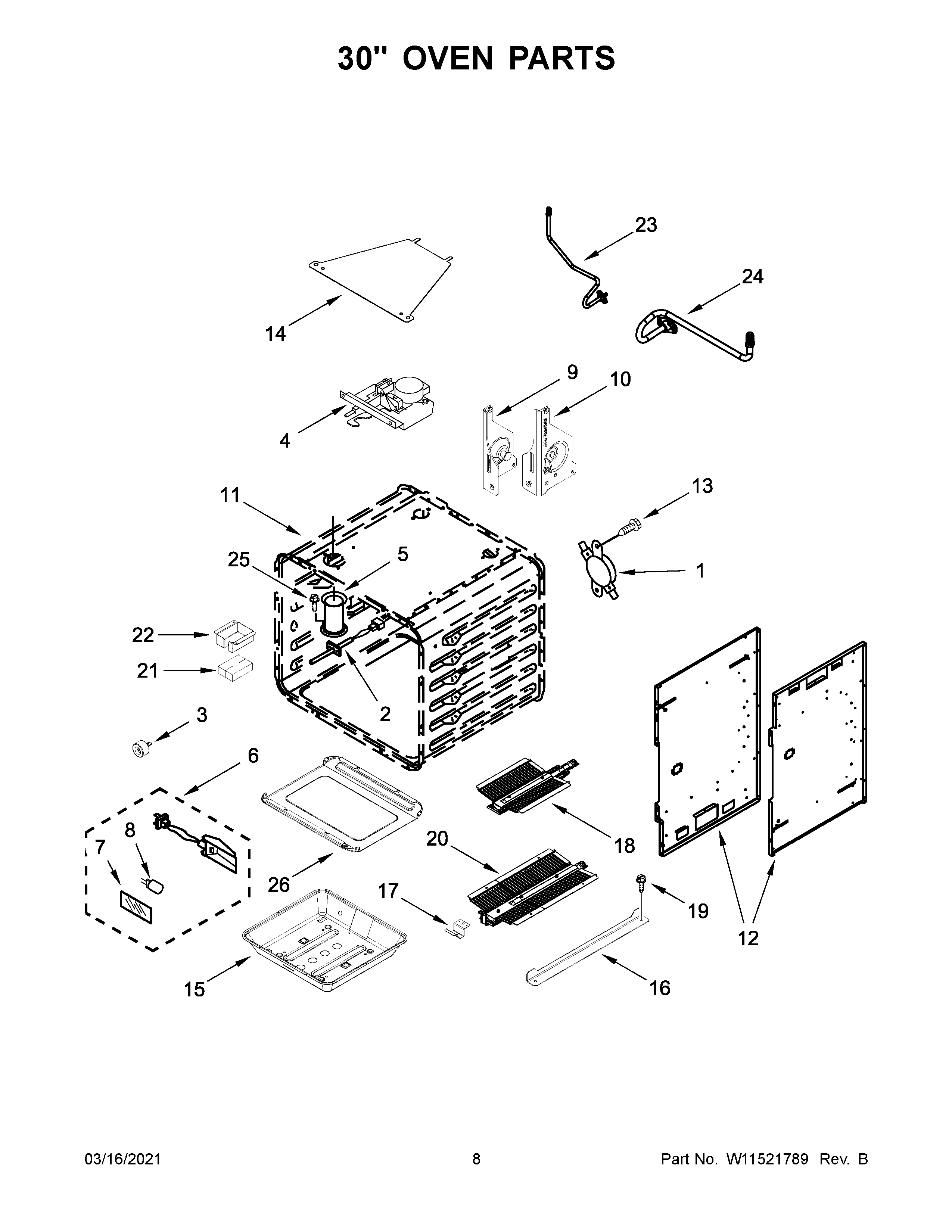 30" oven parts