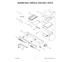Jenn-Air JGRP748HL01 burner box, griddle, and grill parts diagram