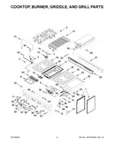 Cooktop, burner, griddle, and grill parts