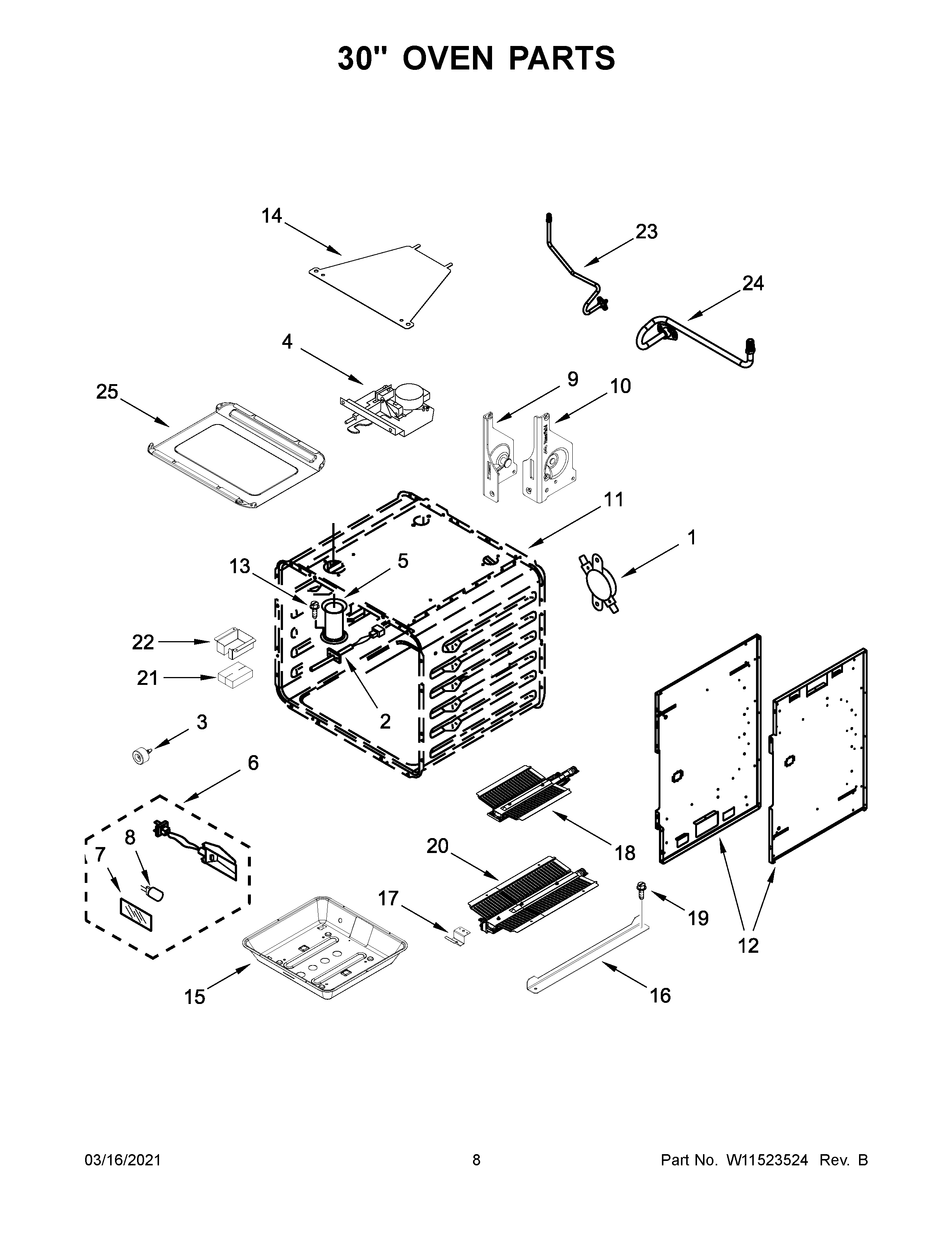 30" oven parts