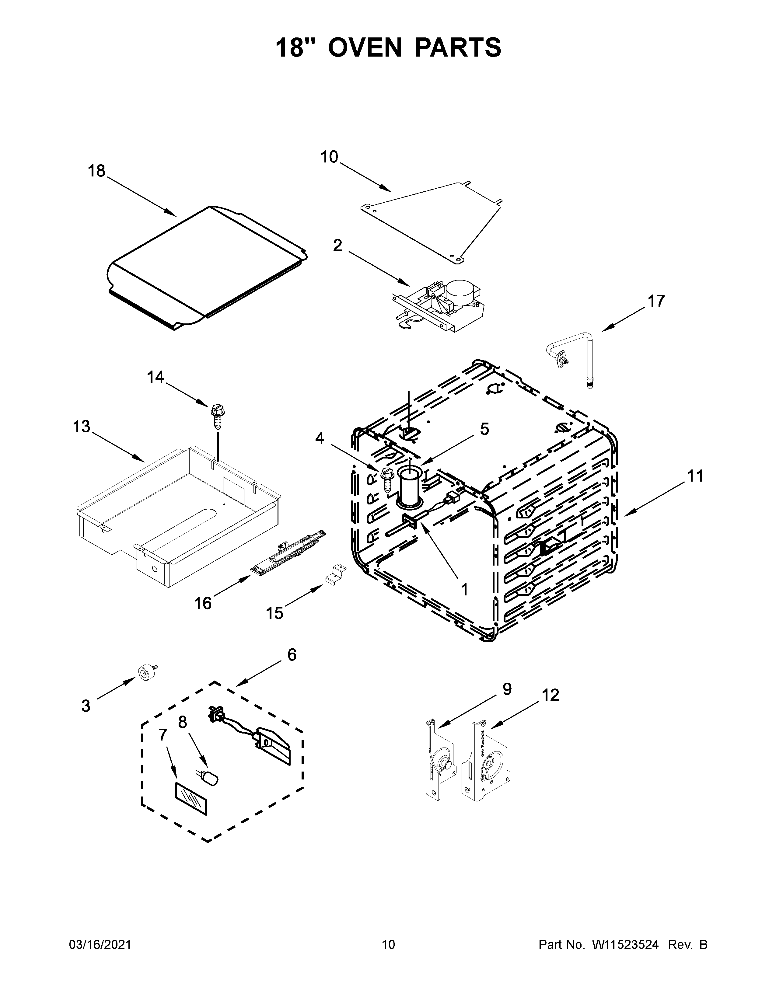 18" OVEN PARTS