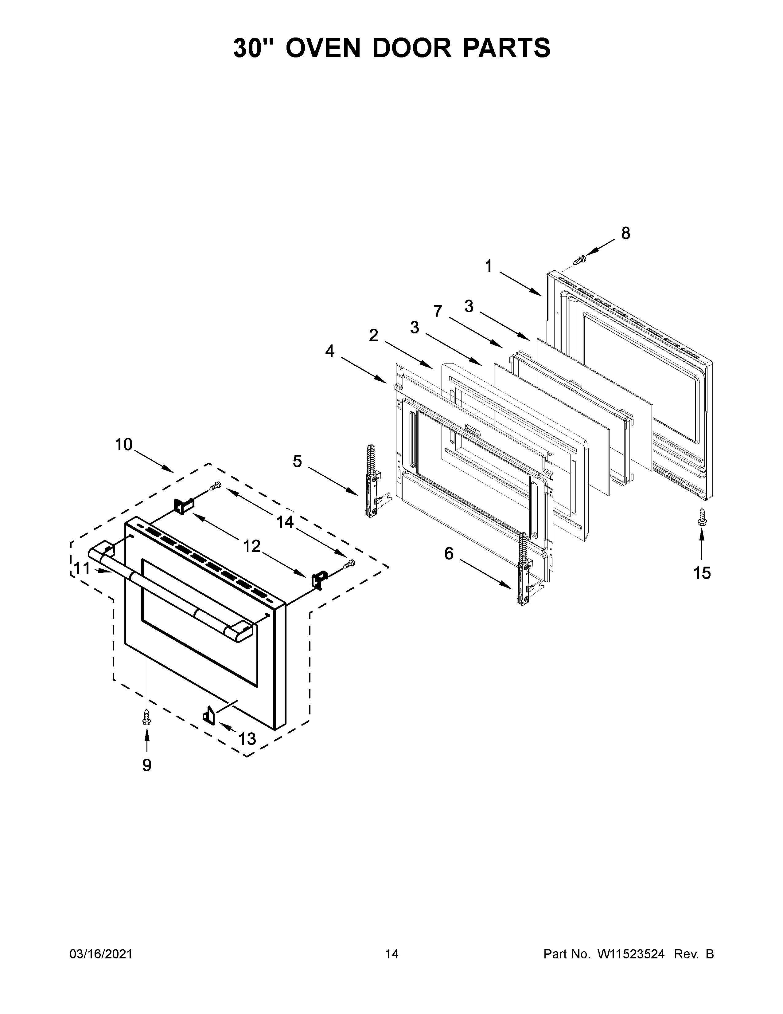 30" OVEN DOOR PARTS