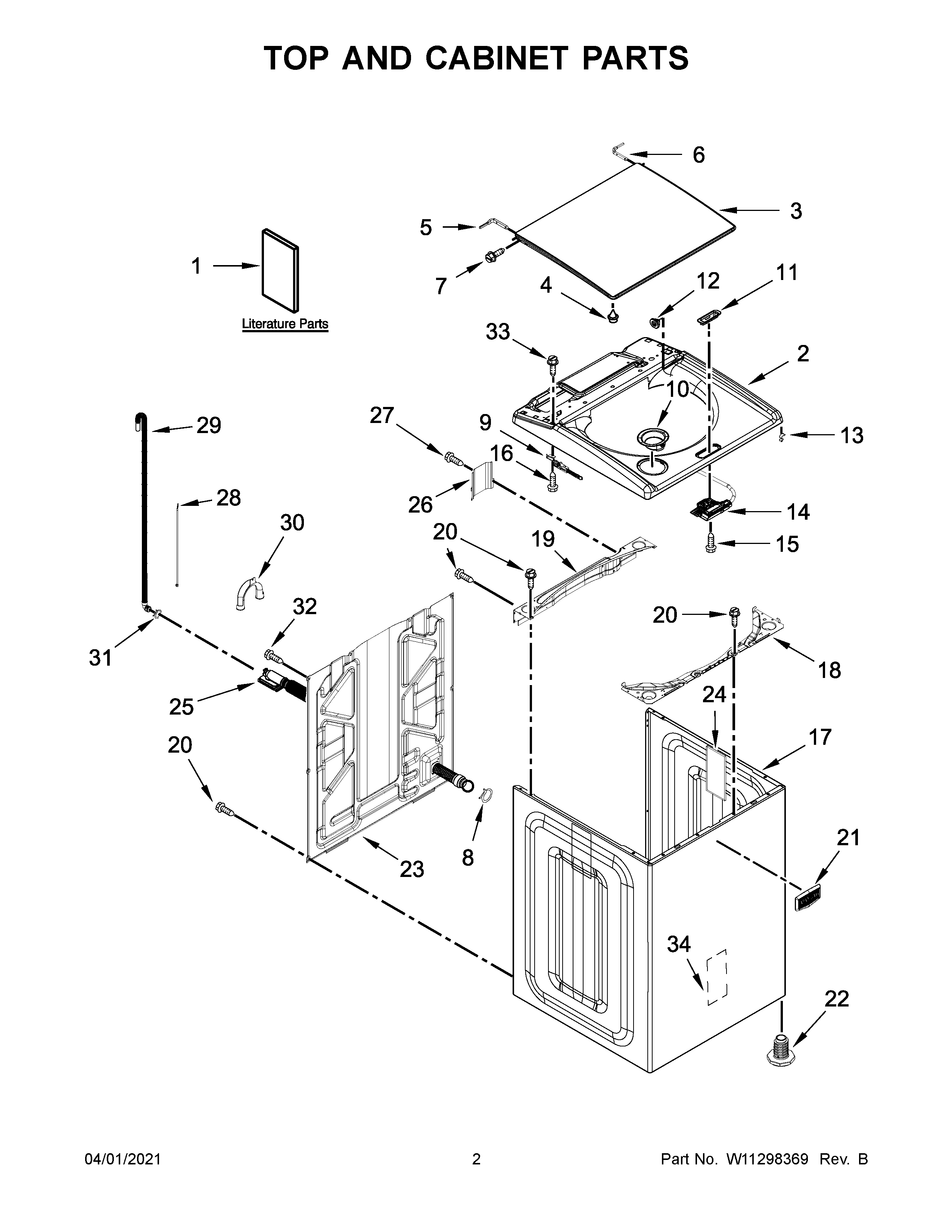 Top and cabinet parts