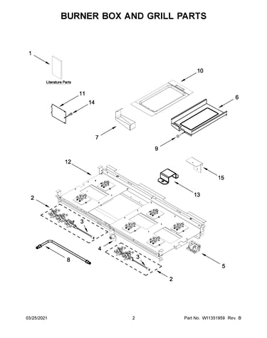 Burner box and grill parts