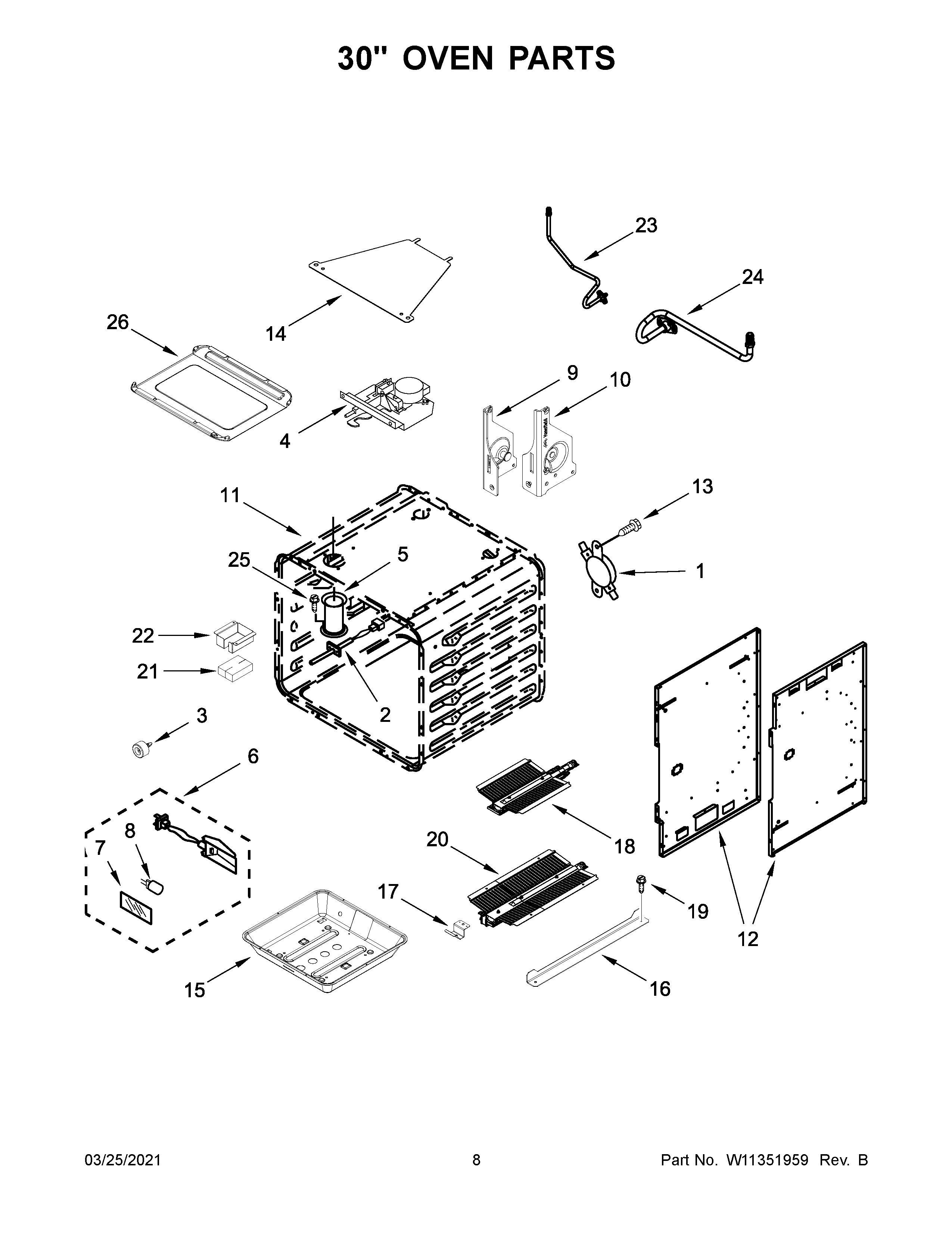 30" oven parts