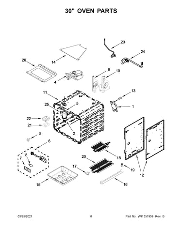 30" oven parts