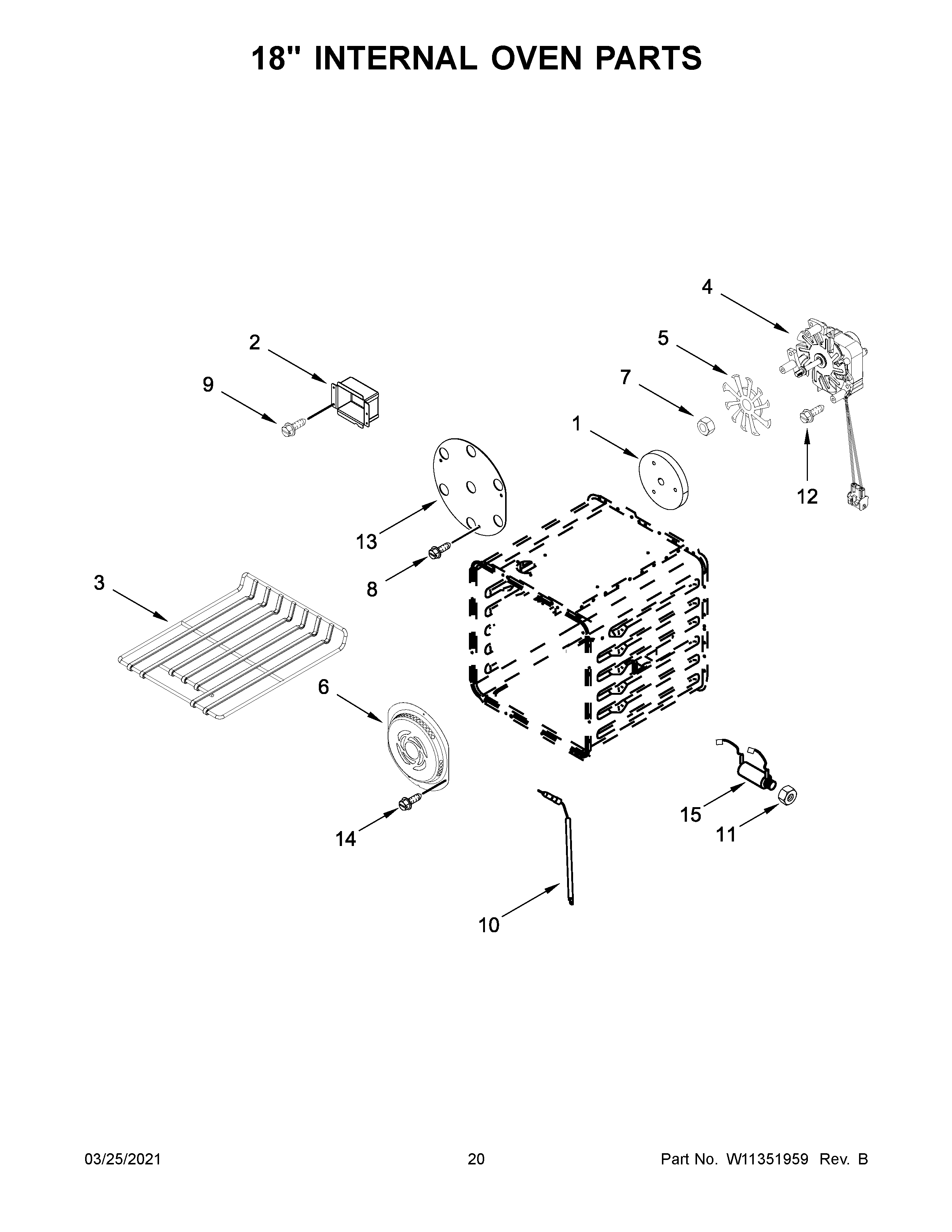 18" internal oven parts