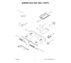 Jenn-Air JGRP636HL00 burner box and grill parts diagram