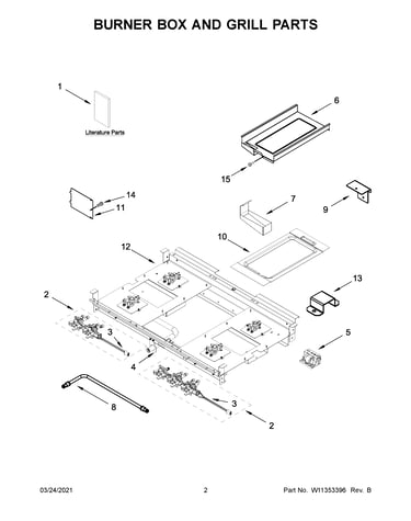 Burner box and grill parts