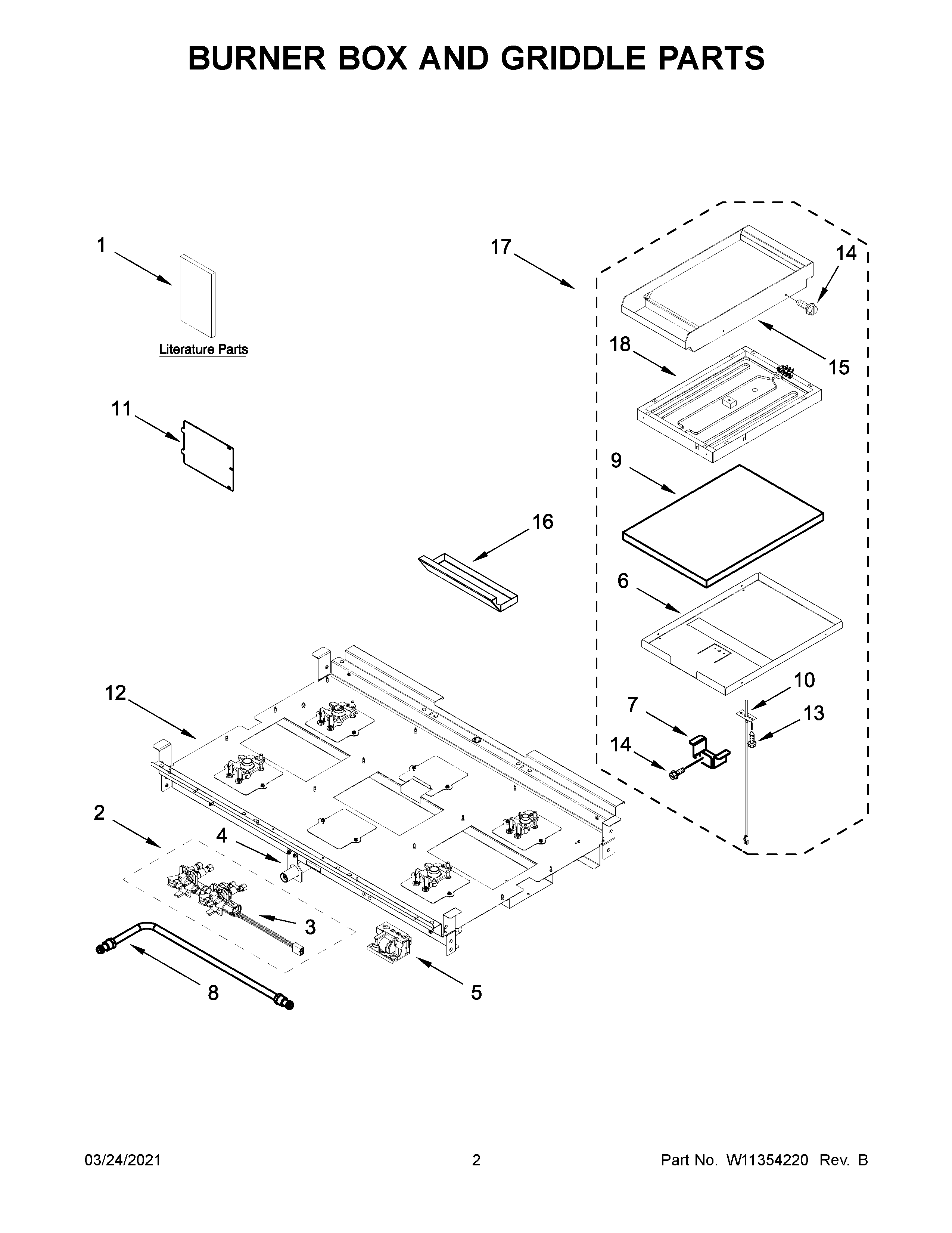 BURNER BOX AND GRIDDLE PARTS