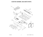 Jenn-Air JGRP436HL00 cooktop, burner, and grate parts diagram