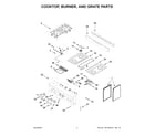 Jenn-Air JGRP430HL00 cooktop, burner, and grate parts diagram