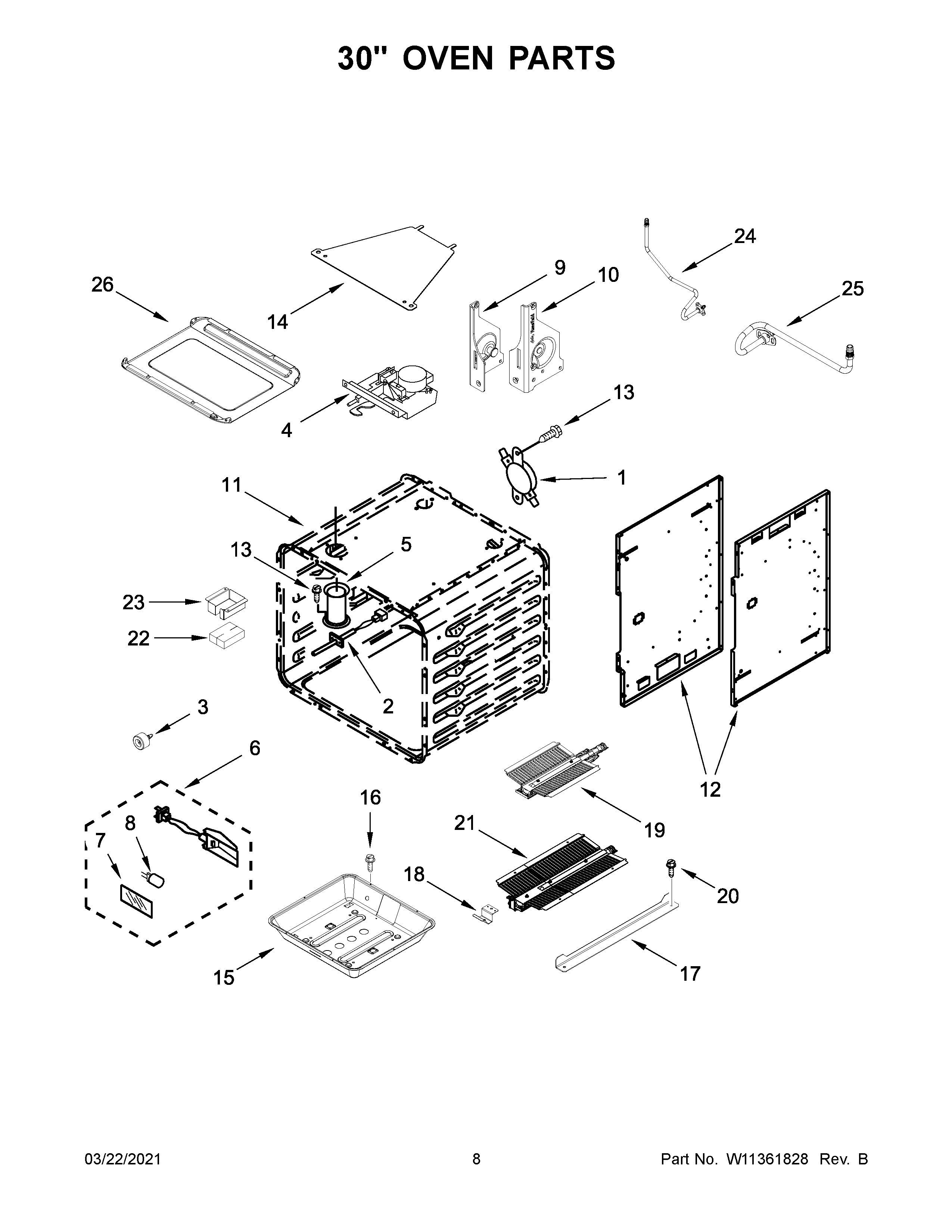 30" oven parts
