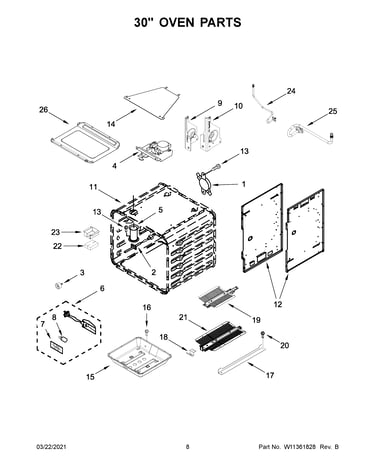 30" oven parts