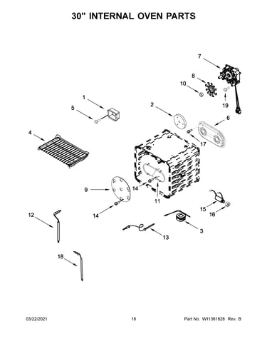 30" internal oven parts