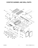 Cooktop, burner, and grill parts