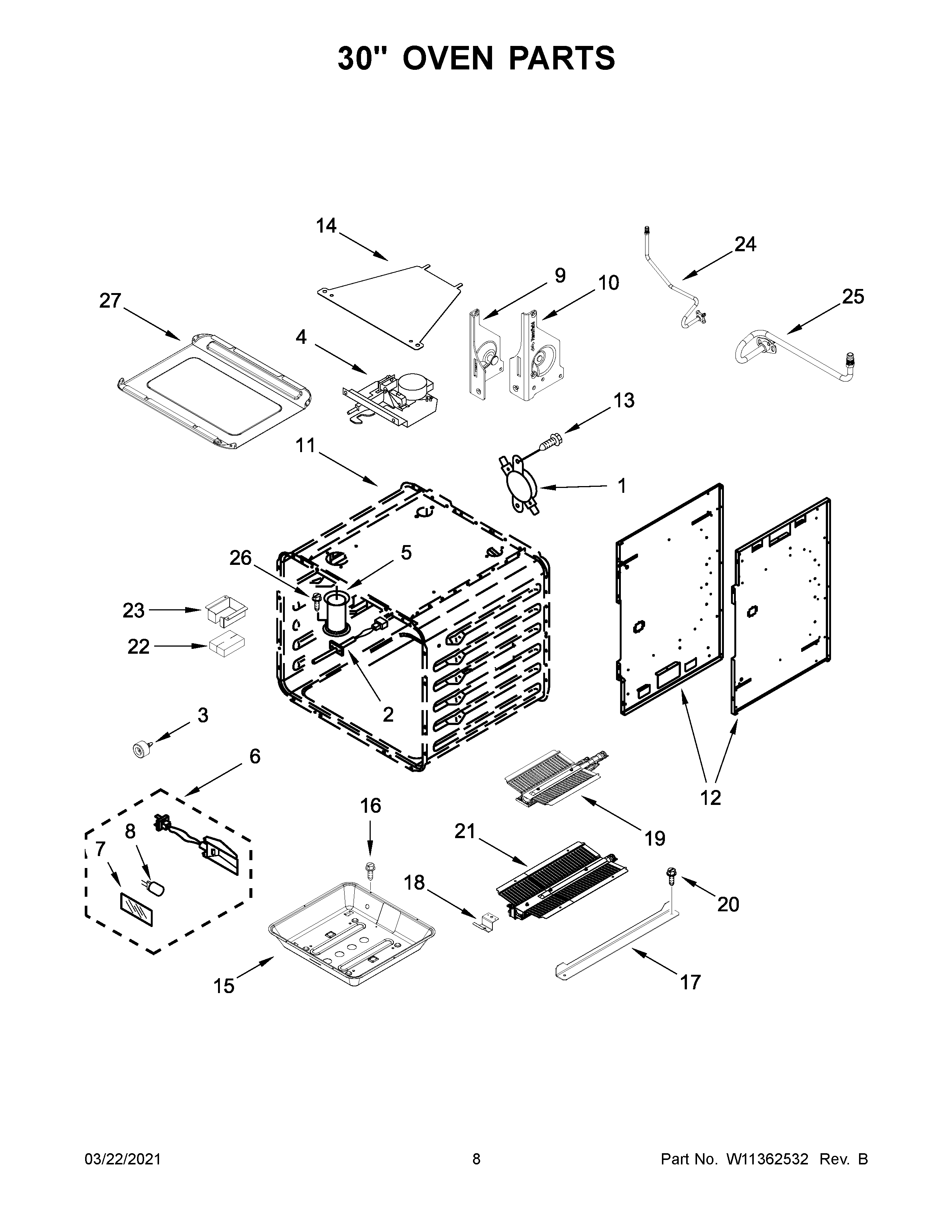 30" oven parts