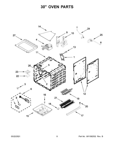 30" oven parts