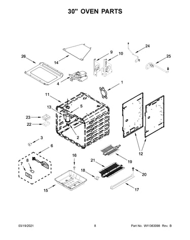 30" oven parts
